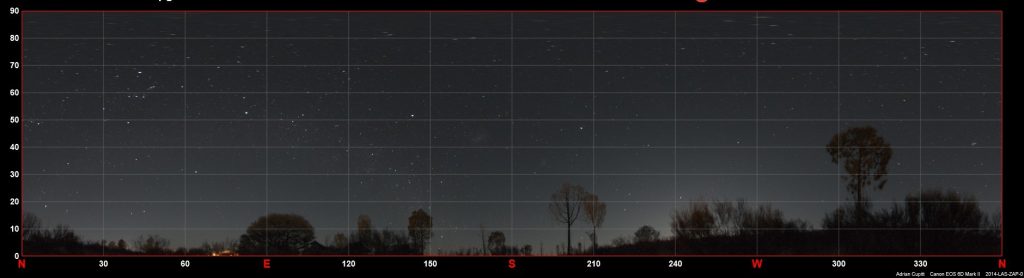 wavestrac - Sky brightness cylindrical image.